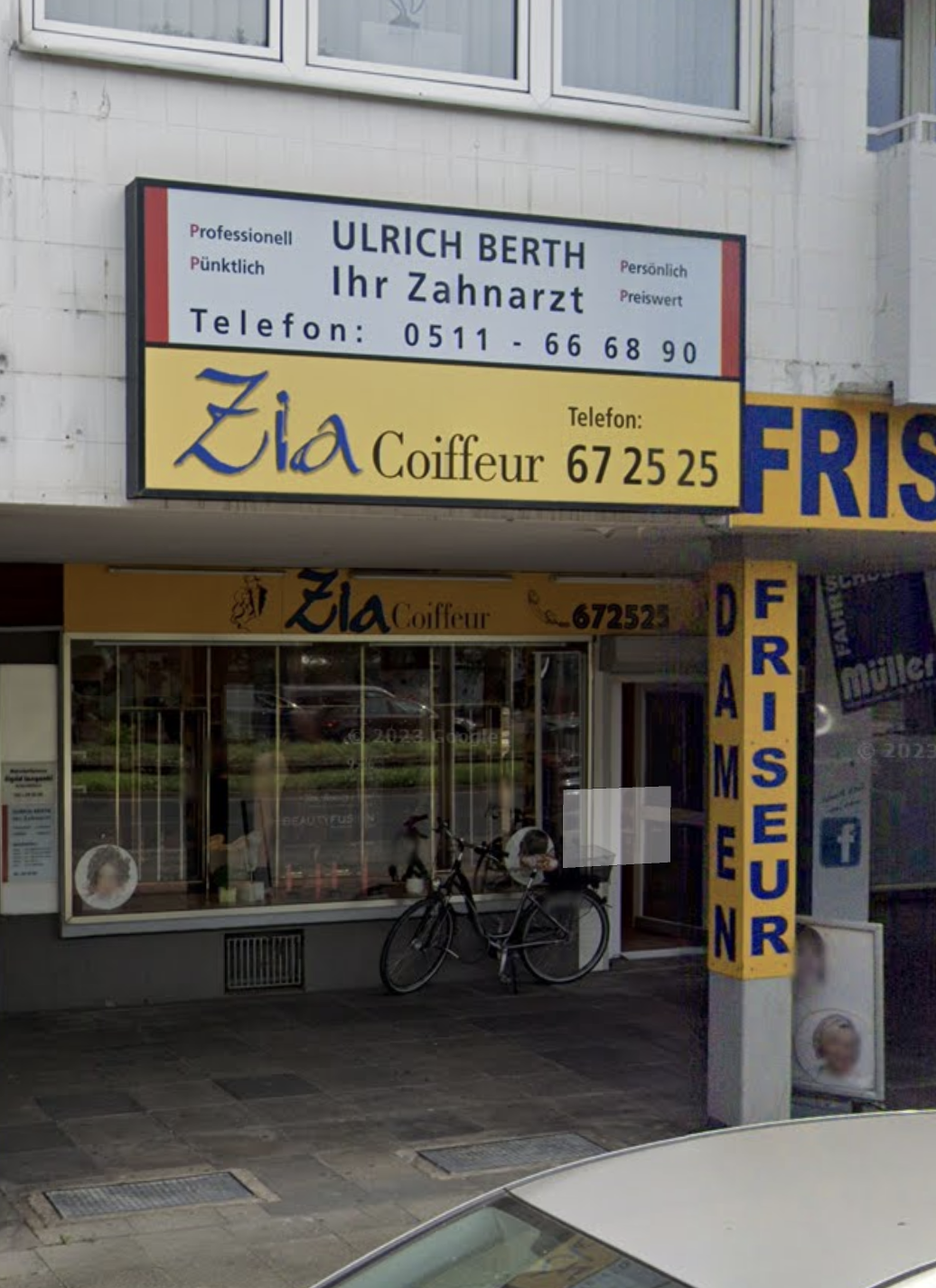 Gebäude mit dem Praxisschild Ulrich Berth, Vahrenwalder Straße 106